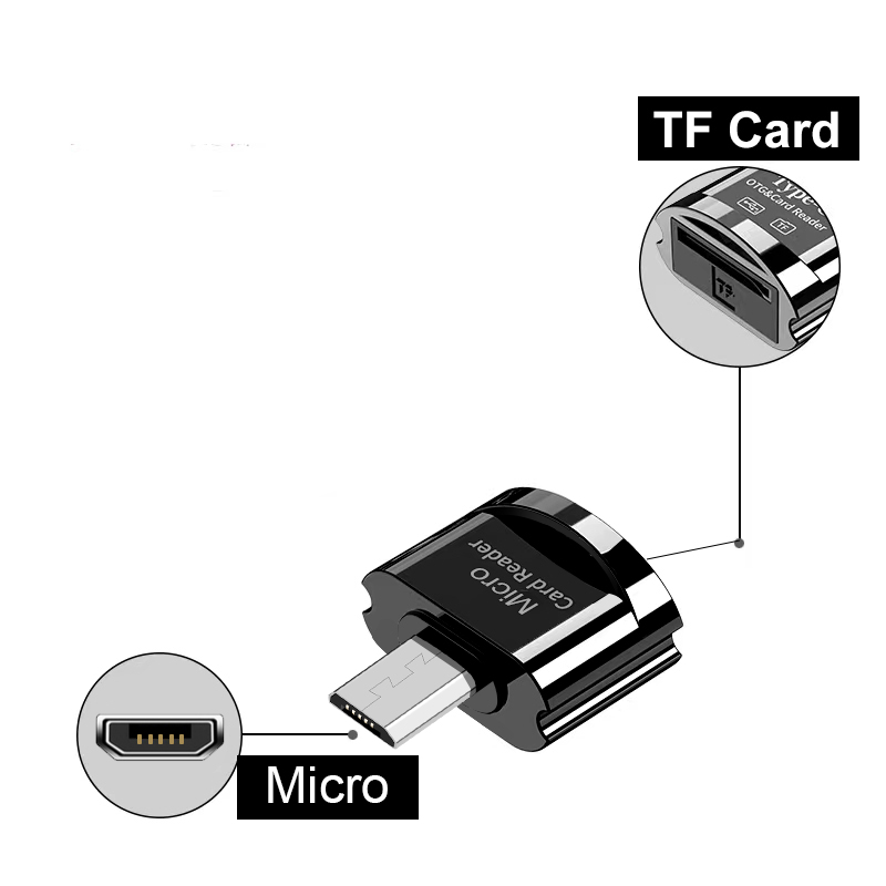 Elough TF Card Reader Micro-SD Card to Micro USB Type C OTG Adapter Memory Card to USB C High Speed For Macbook Xiaomi Samsung