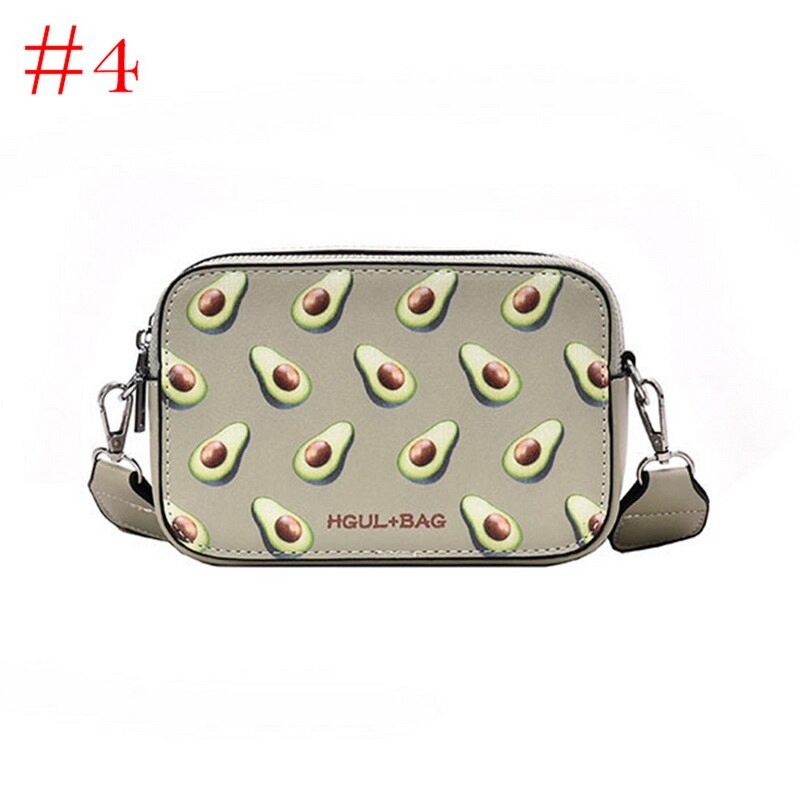 Adisputent kvinder håndtaske lille boks form skuldertaske jordbær vandmelon taske messenger bag crossbody taske: Avocado grøn