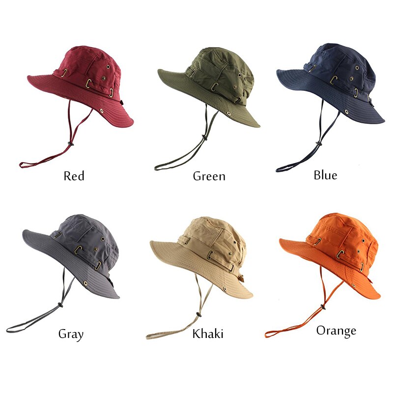 Light Sun Hat for Women Men Bucket Summer Fishing Boonie UV Protection Bob Solid Color Outdoor Beach Cap Packable Mesh Quick Dry