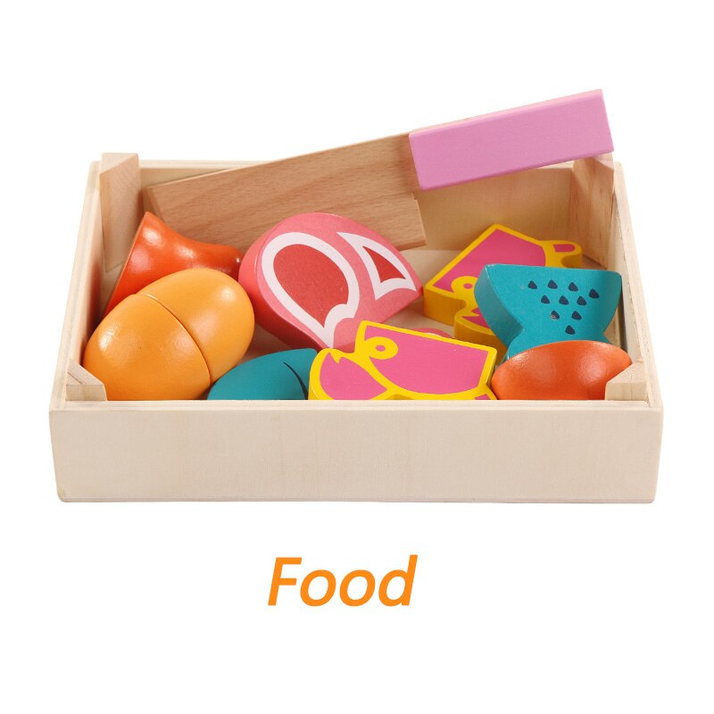 Fruit- en groentespeelgoed, houten voedingsspeelgoed, keukenaccessoires voor speelgoed, rollenspellen voor kinderen