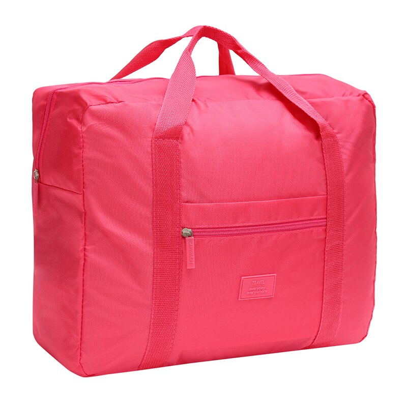 Sacs de voyage pliants multifonctions portables, sac étanche en Nylon grande capacité, bagages à main voyage d&#39;affaires: rose red