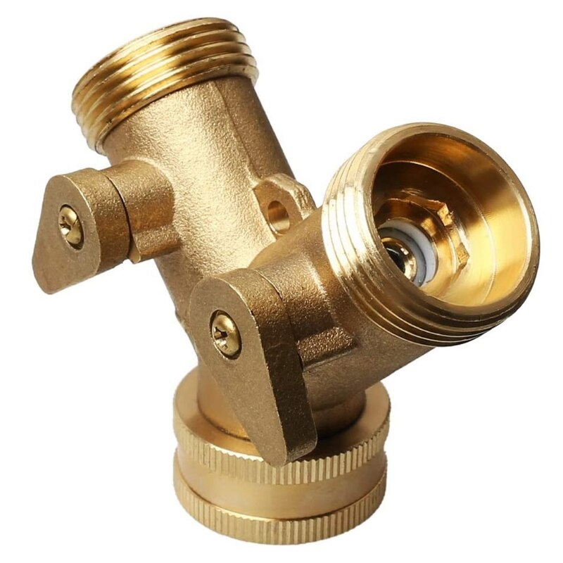 Brass Manifold 3/4" Tap Splitter Brass Manifold Double-Way Y Water Separator