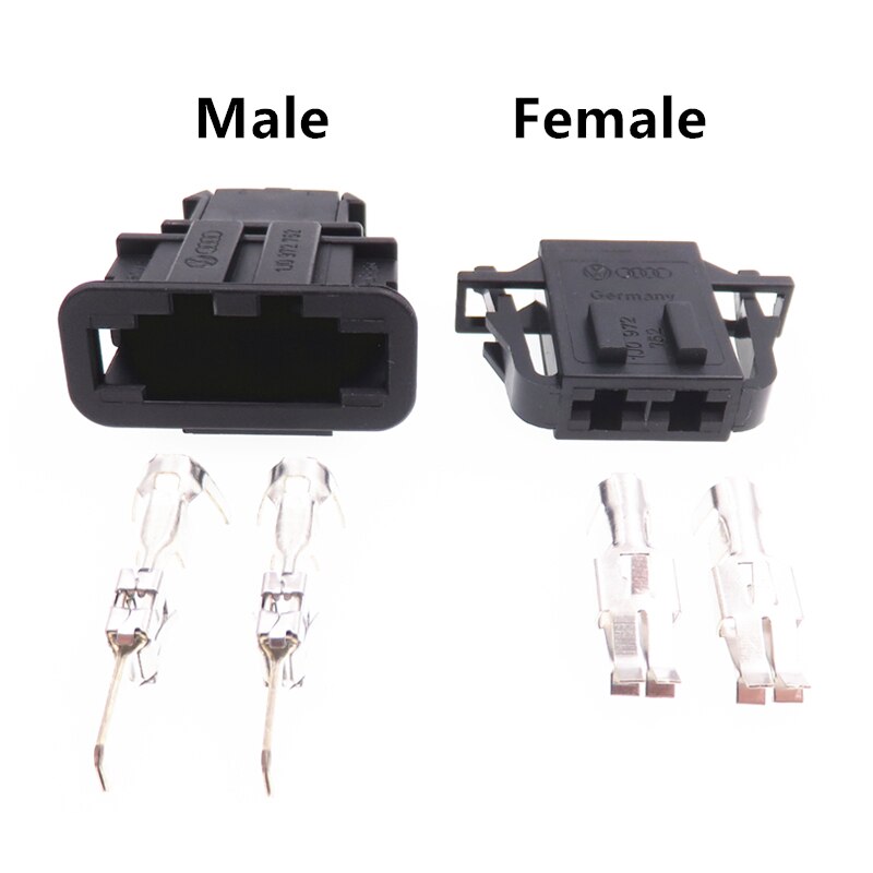 2 Pin 1J0972762 Automotive Electrical Cable Connector Wiring Male Plug and Female Interface Socket with Terminal 1J0972752