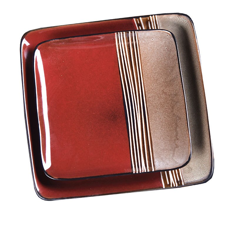 Restaurant Diner Plaat Servies Keramische Opslag Lade Westerse Ontbijt Vierkante Taart Plaat Dessert Decoratie Servies