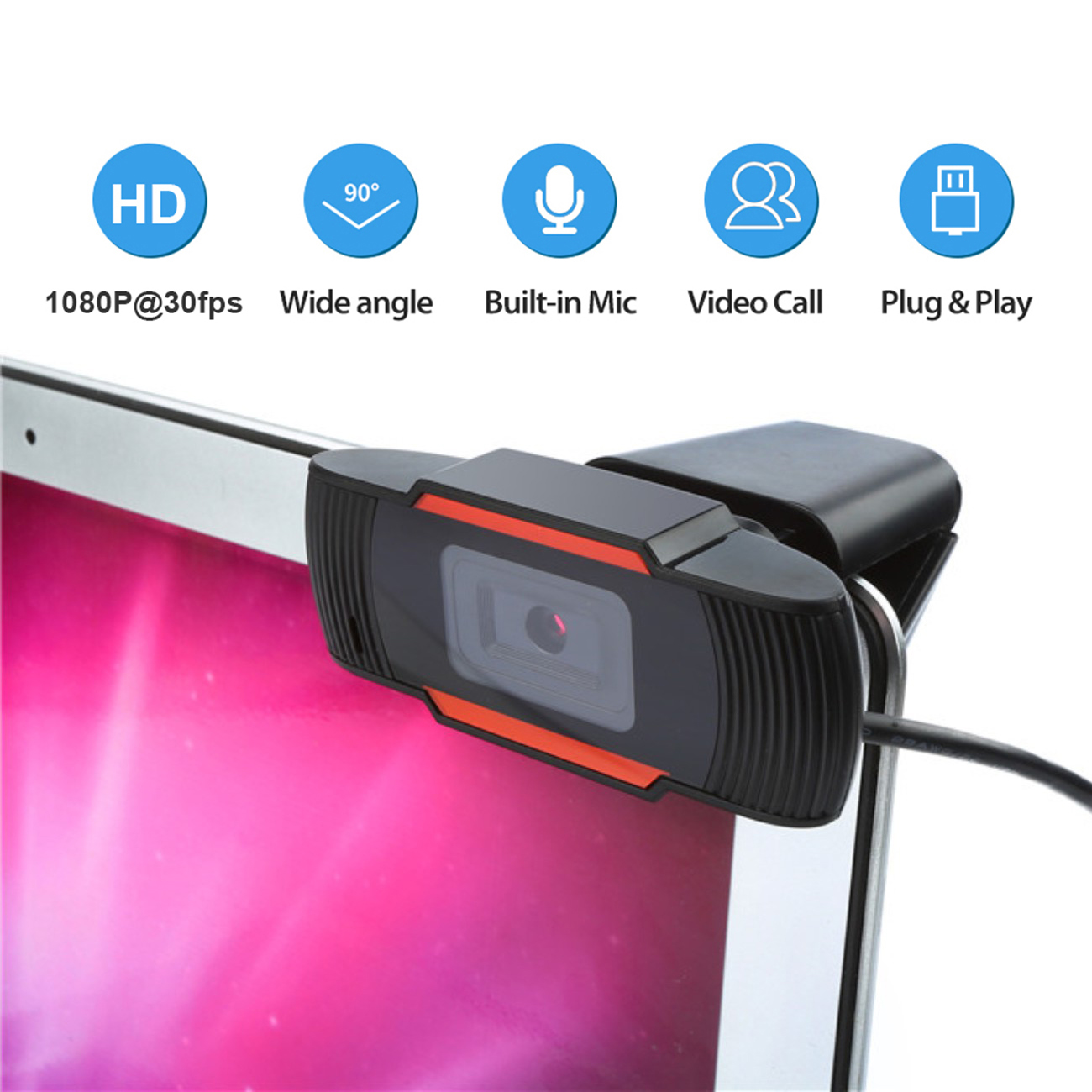 Webcam 1080P Full HD USB Webcam with Microphone USB Plug and Play Video Call For PC Computer Desktop Gamer Webcast