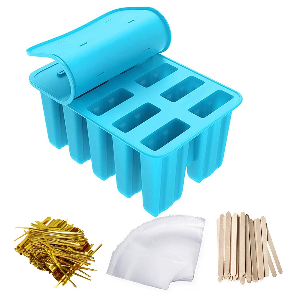 Ice Lolly Mold Kitchen Ice Cube Molds Silicone Ice Cream Tray Ice Pop DIY Maker Lid Children Family Kitchen Supplies Bar Tools