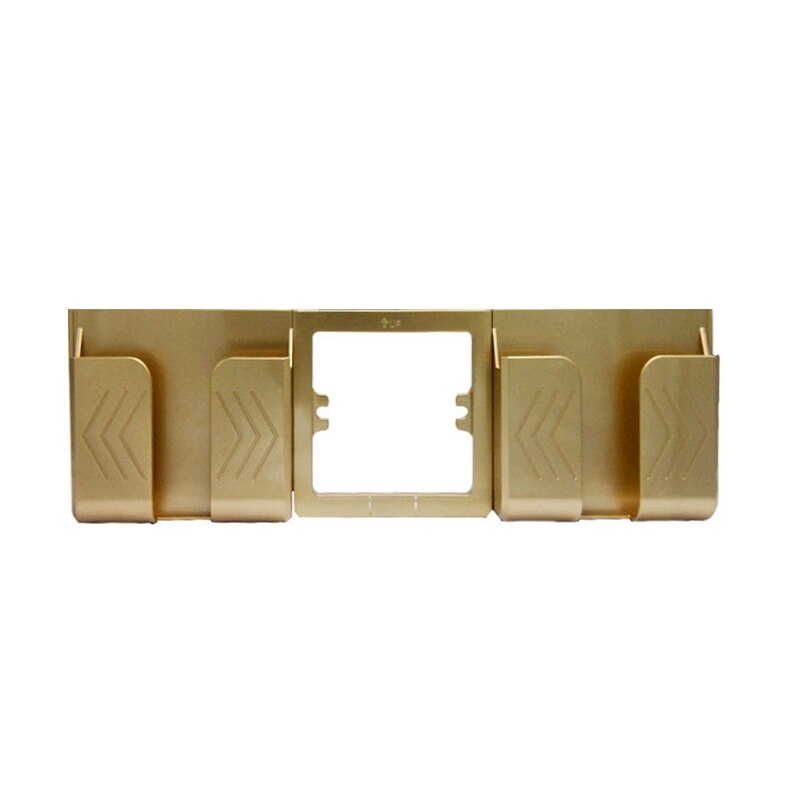 Wall Socket Phone Holder Bracket Dual USB Power Outlet Socket Wall Charger Adapter Home Phone Charging Holder Display Support: Gold Double Bracket
