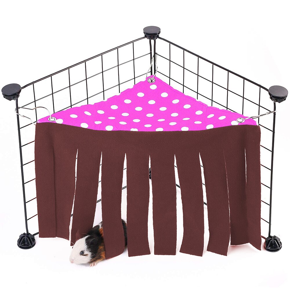 Tienda de campaña con cinta de borla para mascotas, hamaca de erizo, conejillo de indias, cortina, cama colgante, nido de esquina, casa