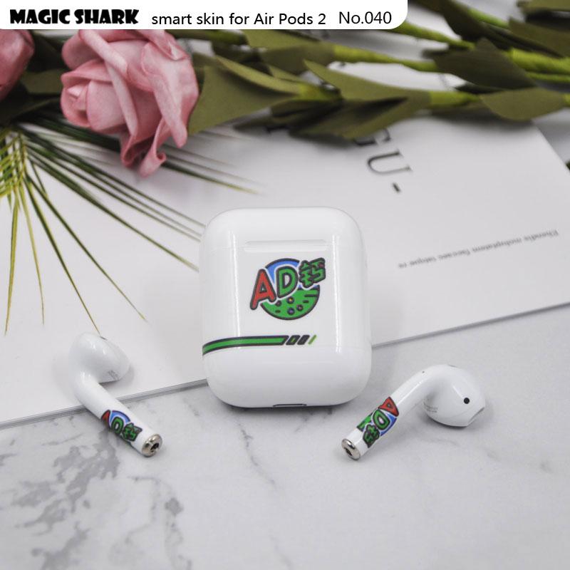 Magic Shark Clear Cute Simpsons Flower Crayon Shinchan Leaf Ultra Thin Sticker Film for Apple Airpods II 2 Earphone 028-050: 040