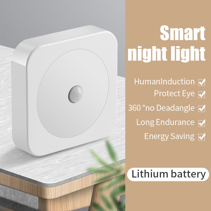 Kleine Smart Inductie Night Lamp Nachtkastje Menselijk Kleine Senser Nachtlampje Led Licht Controle Nachtlampje Voor Baby Slaapkamer