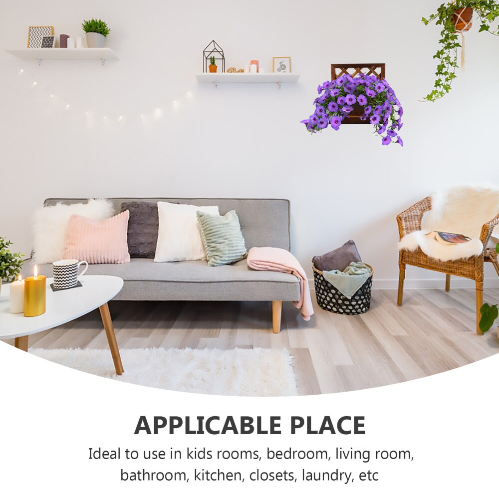 1 Set Wall Hanging Planter Balcony Outdoor Living Room Indoor Wooden Planter Planting Pot