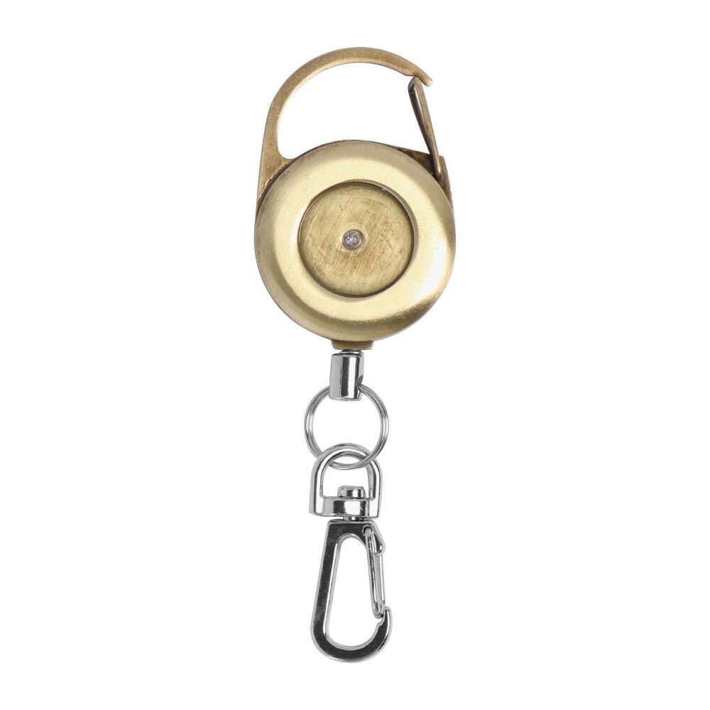 1 Pc Intrekbare Reel Clip Badge Houder Id Card Key Ring Carabine Duurzaam Portable Rvs Riemclip: Gold