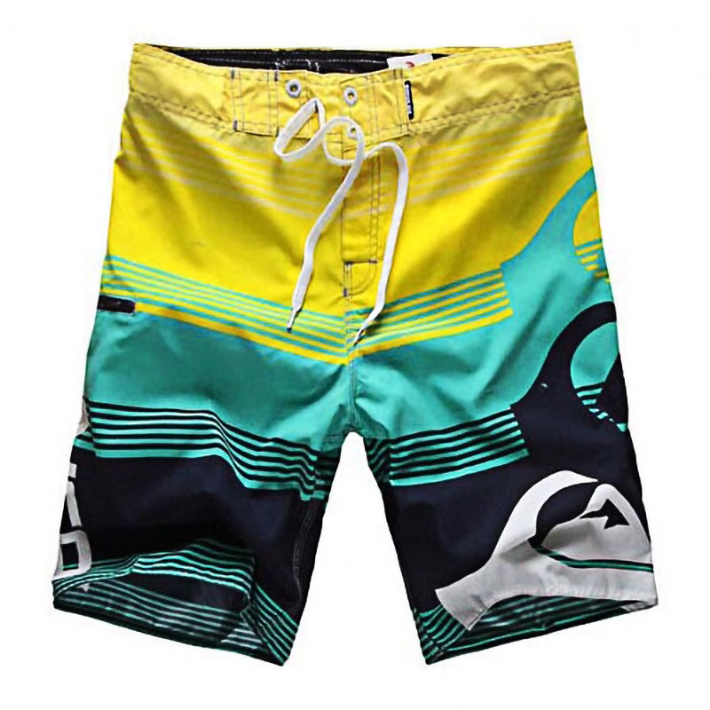 Summer Style Men Shorts Beach Short Breathable Quick Dry Loose Casual Hawaii Printing Shorts Man Plus Size -40: Green / W36