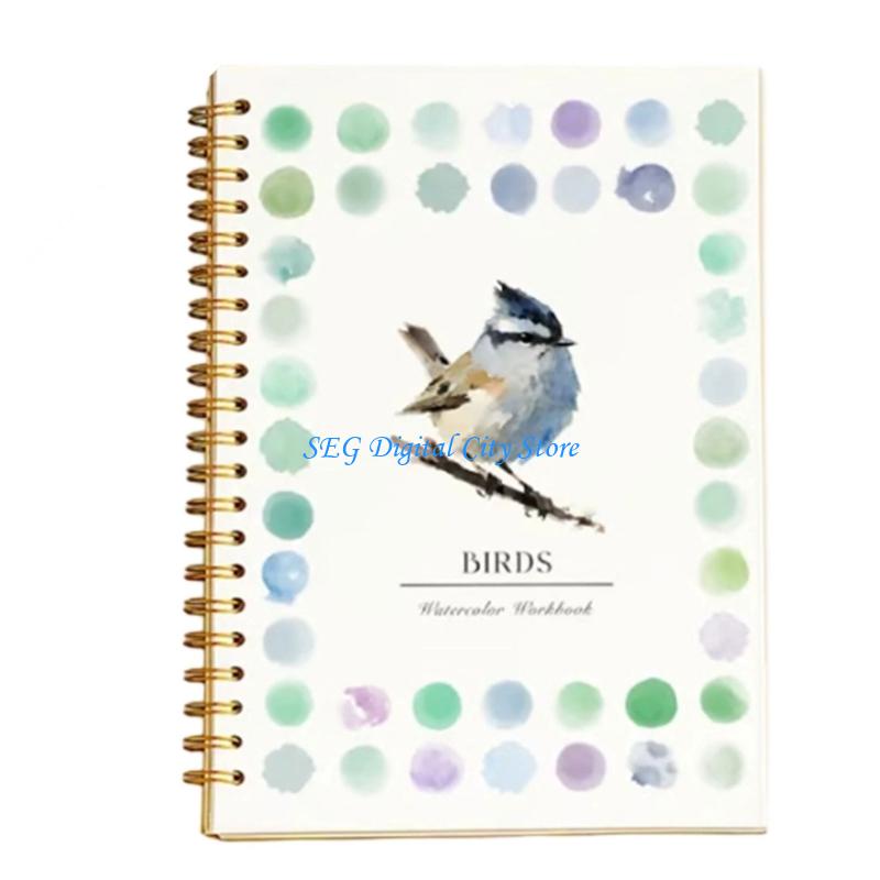 U75B Travel Watercolor Set 12 Color Watercolour Paint Watercolour Workbook and Brush: green