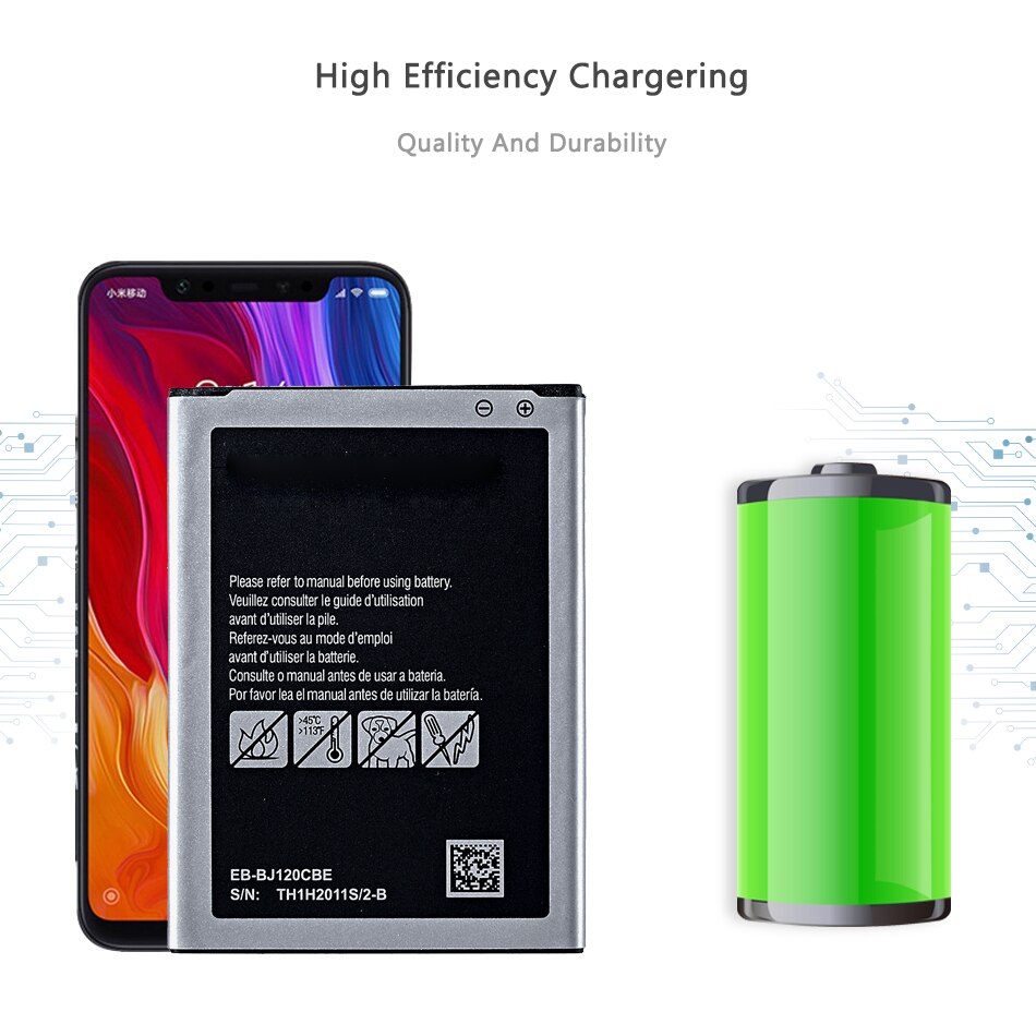Battery EB-BJ120CBE For Samsung Galaxy J1) J120 J120F J120A J120T 2050mAh Capacity EB BJ120CBE Battery