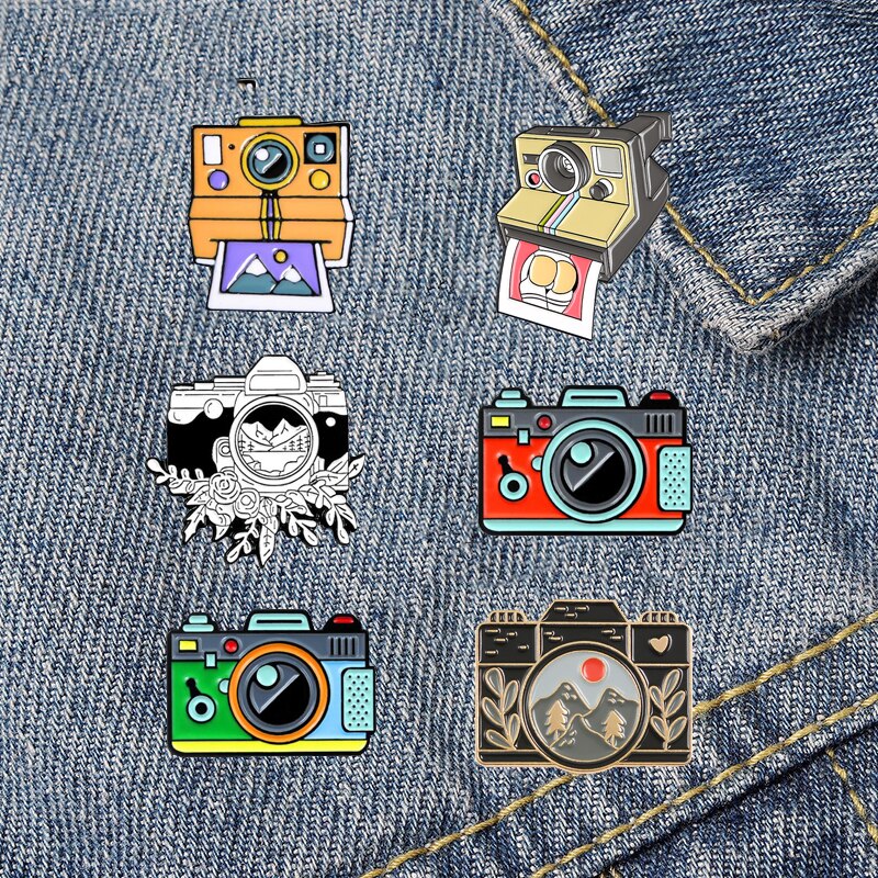 Multi Camera Ontwerpen Badges Lichtmetalen Emaille Label Pinnen Mode Foto Schieten Emaille Pin Cool Hoed Kleding Broche Accessoires