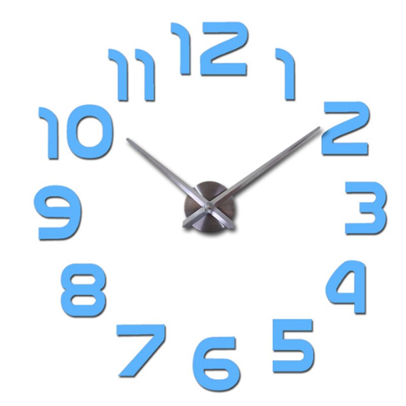 Luminous Large DIY Wall Clock In Wall 3D Acrylic Diy modern number Home Office Decor Luminou Watck Sticker Quartz Large: Blue / 37inch