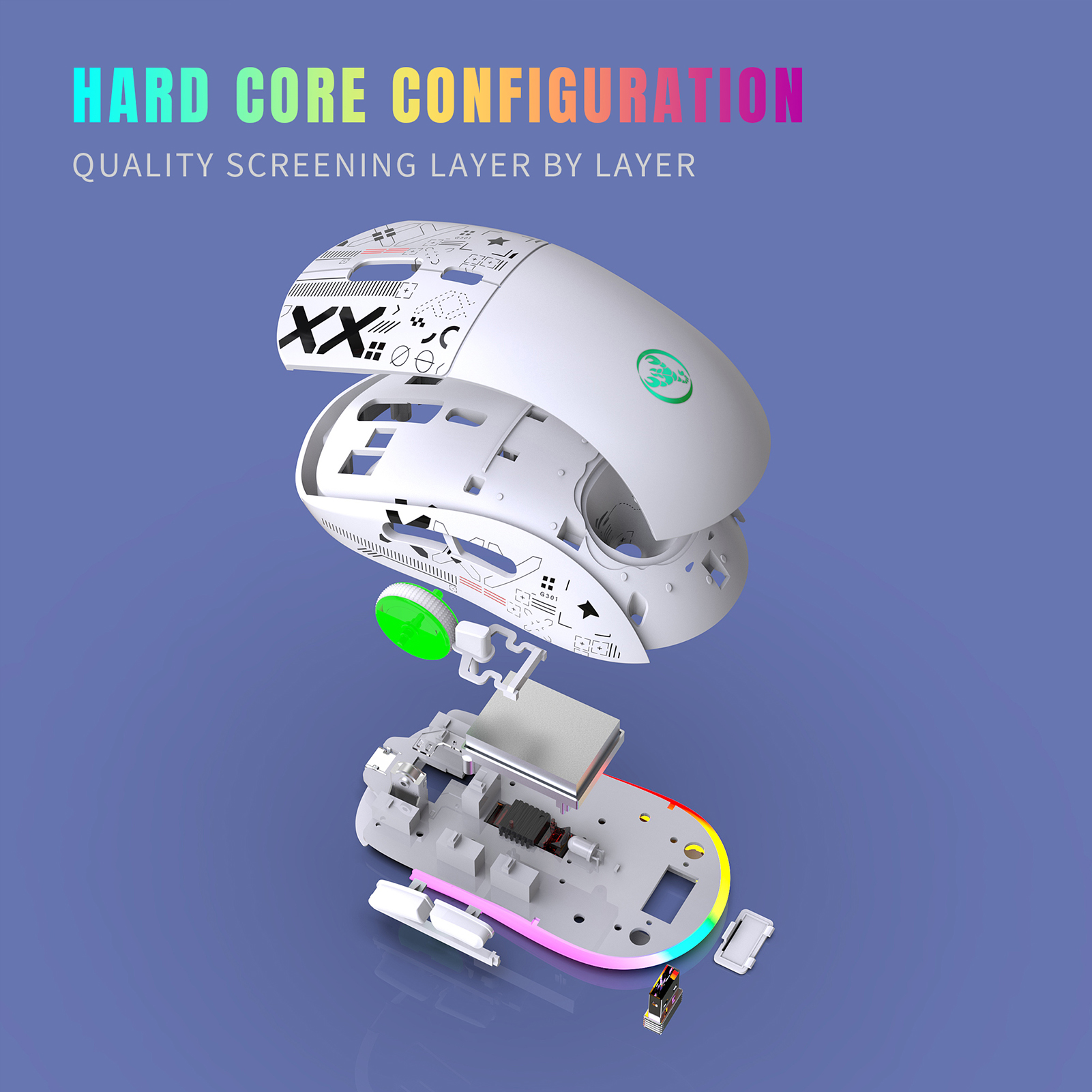hxsj T90 2,4 G kabellose mechanische Maus RGB-Gaming-Maus Ergonomische 10 Millionen Tastenhub 3600 DPI Maus 11 RGB-Beleuchtungsmodi Mäuse