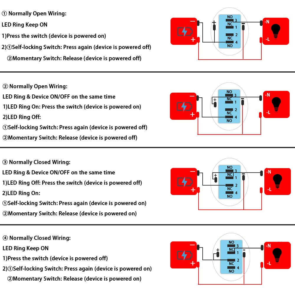 22mm 25mm 30mm Momentary Waterproof Metal START STOP Start Engine Electric Switch 3V 6V 12V 24V Green Red Ring Led