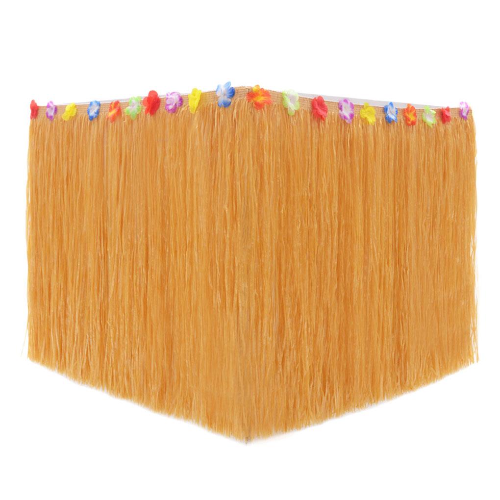 Flower Fringe Table Skirt Hawaii Table Curtain Luau Party Birthday Summer Anniversary Christmas Table Decoration: 276CM 30CM