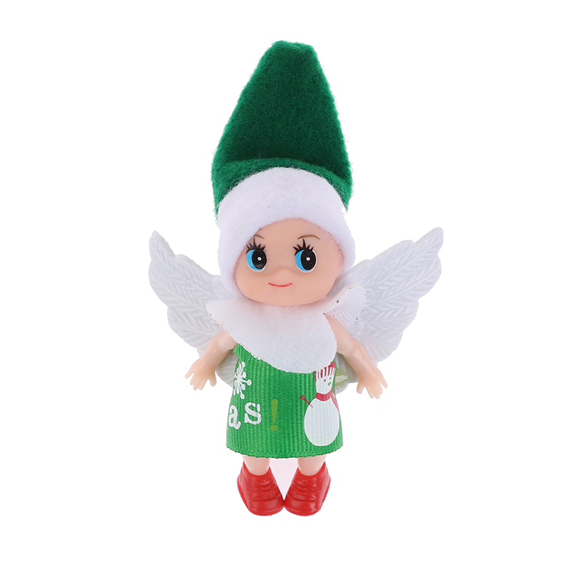 Bebé muñecas duende muñeco elfo de Navidad muñeca bebé de juguete con brazos móviles piernas Navidad muñecas de adorno de juguete: GN