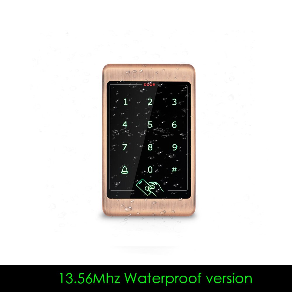 4000 user RFID Metal Access Control Keypad Waterproof touch keypad and metal case Outdoor Door Opener Electronic Lock System: 13.56MhzWF  version