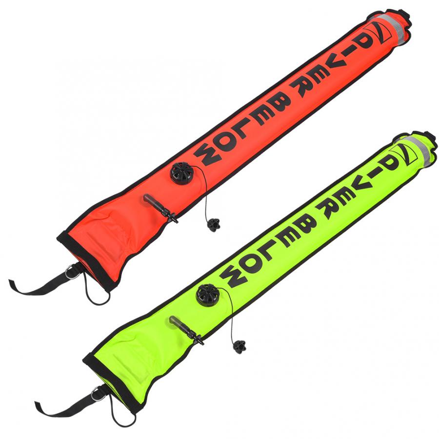 DIVING SMB 1.2M 1.5M 1.8M Buoy Practical High Visibility Safety Inflatable Scuba Diving SMB Surface Signal Marker Buoy Accessory