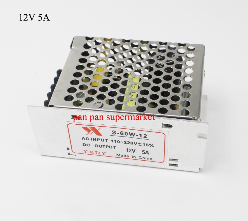 AC 100V-220V DC 12V 5A Adjust Universal Regulated Switching Power Supply 60W