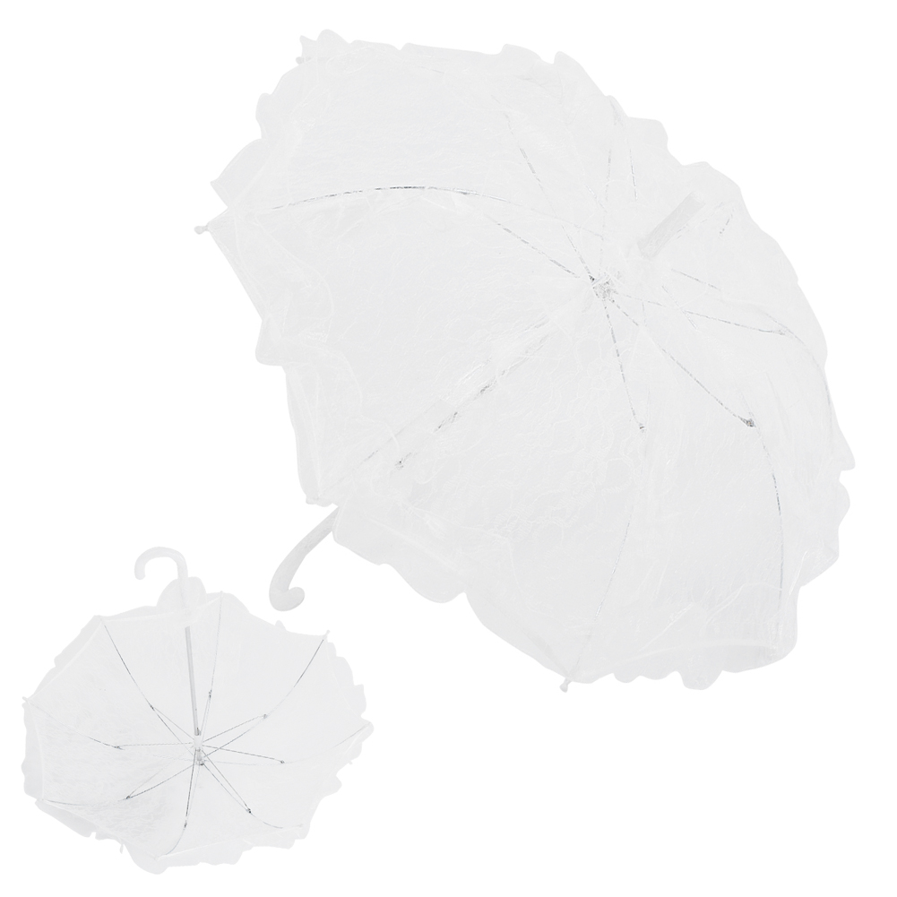 Weißer Mini-Braut-Spitzenschirm, Sonnenschirm, Hochzeitszubehör, Bankett, Bühnenfotografie, Requisit
