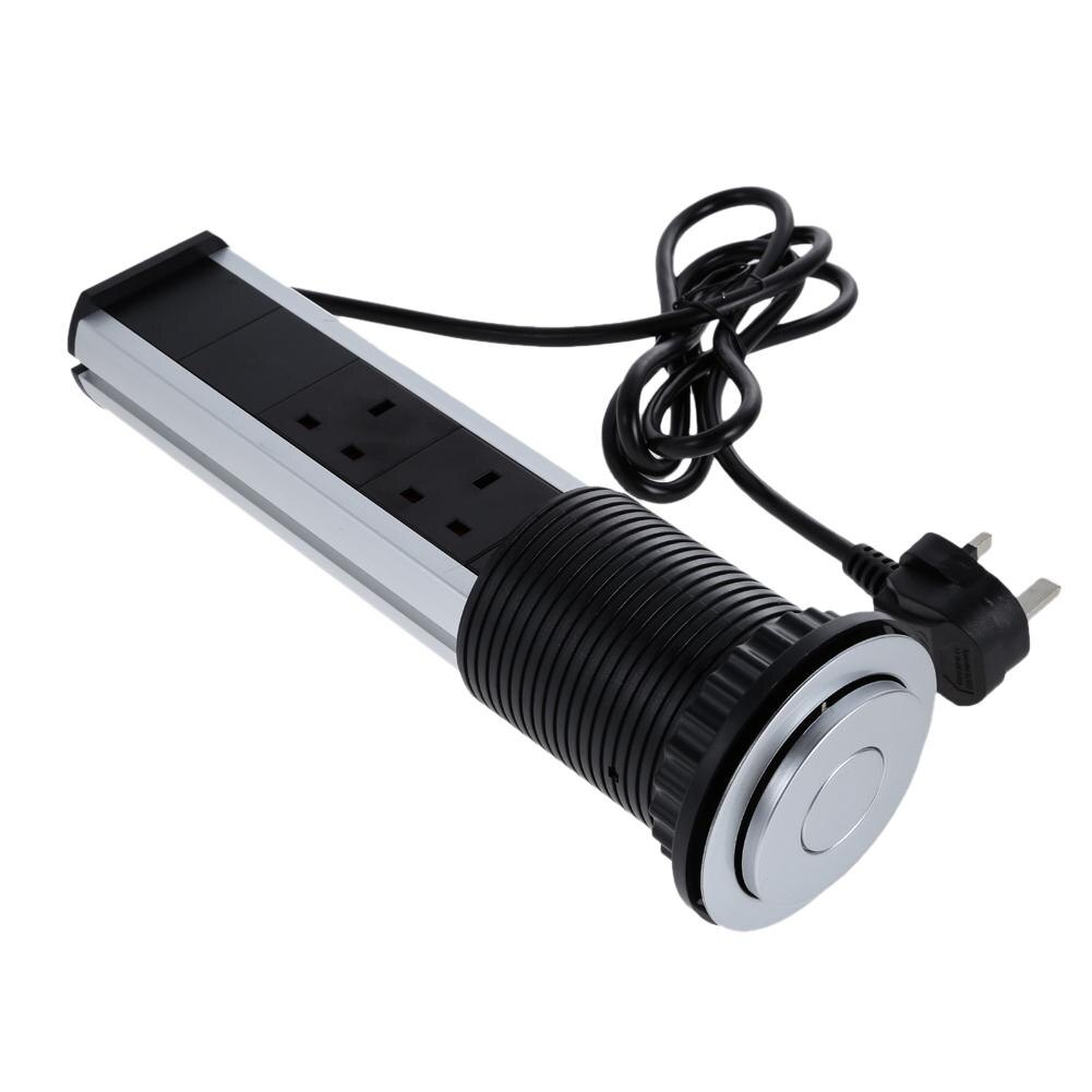Pull pop  up 3 stikkontakt 2 usb opladningsport køkkenbord skrivebordsstik udtrækkelige bordplader bordplade eu/uk stik