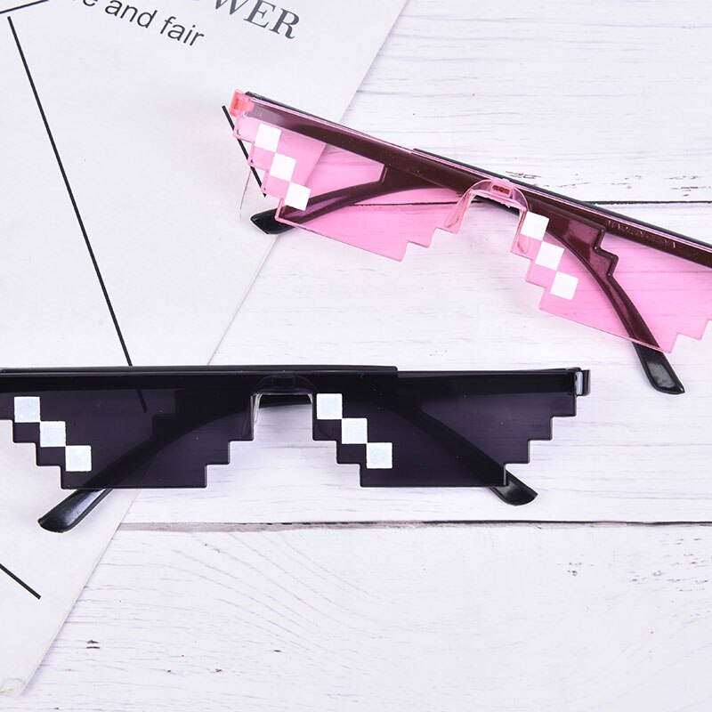 Retro Glasses 8 Bit Pixelated Sunglasses Men's Women's Clothing Brand Thug Life Party Glasses