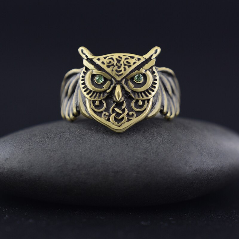 Anillo Vintage con de búho y águila para hombre y mujer, sortija ajustable, estilo Retro antiguo, Animal de amor de EE. UU., para mujer: Style 10