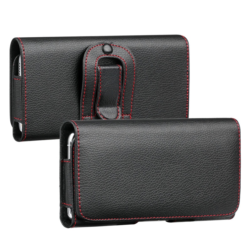 Universal 5.2-5.5inch Phone Pouch For iPhone 11 Pro Max Xs XR X 6 6S 7 8 Plus Case Belt Clip Holster Leather Bag Flip Cover