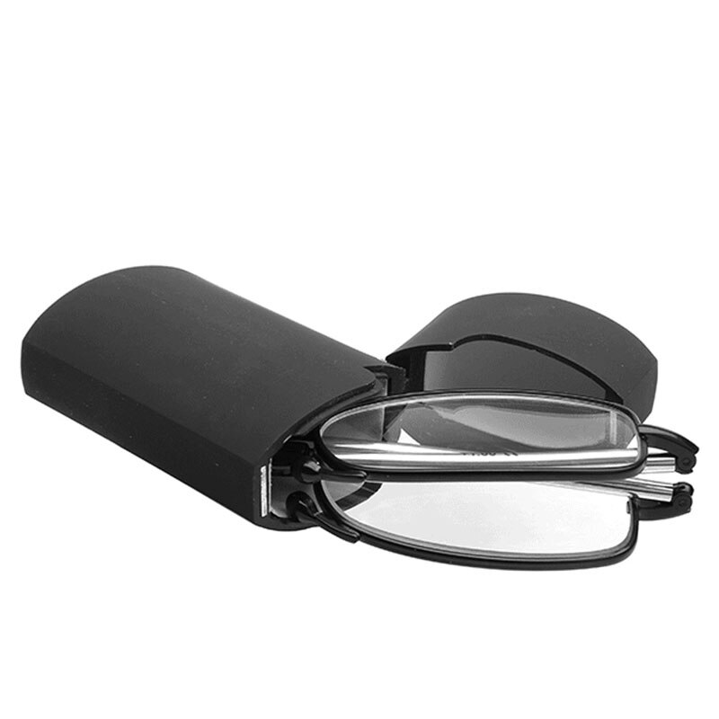 Mini leesbril heren dames opvouwbaar klein montuur zwarte metalen bril met originele doos