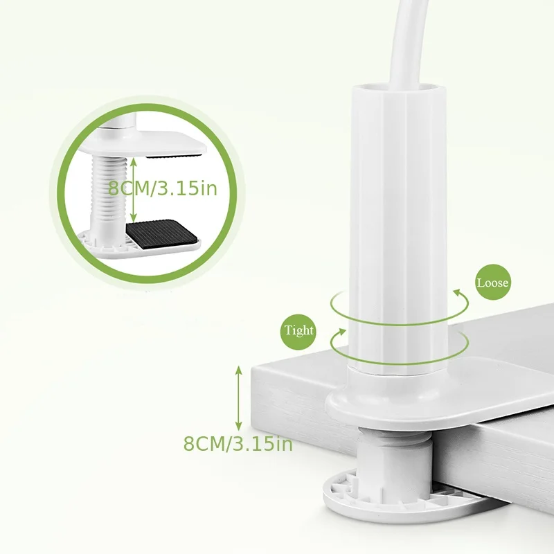 Soporte para teléfono móvil de 138cm con mango, soporte de escritorio, soporte de extensión para mesita de noche, soporte en espiral , soportes rectos