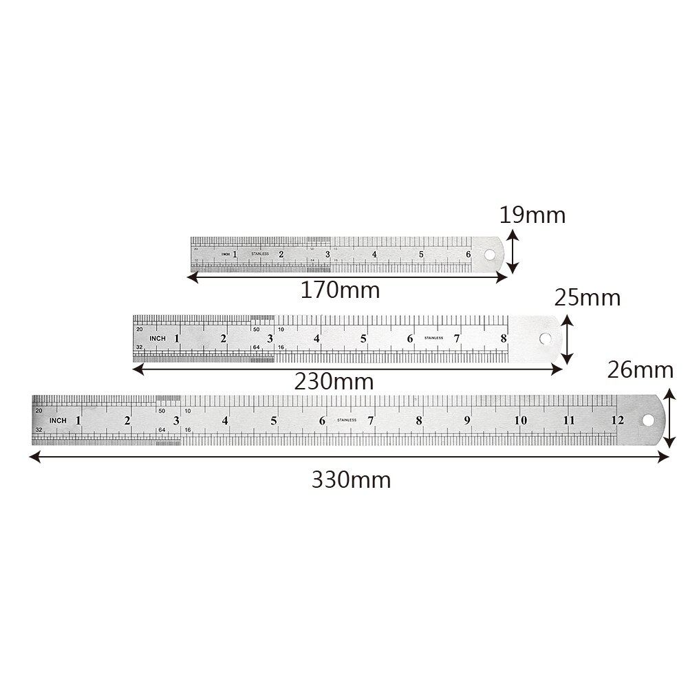 Niceyard 15 Cm 20 Cm 30 Cm Straight Heerser Precisie Dubbelzijdig Meetinstrumenten Metalen Regel Rvs Gauging Tool