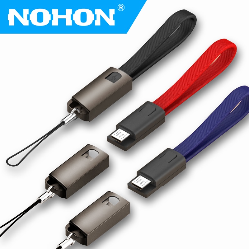 NOHON przenośny brelok kabel USB dla iPhone mikro typ C 8Szpilka ładowanie synchronizacji przewód danych szybkie ładowanie dla androida Xiaomi Samsung