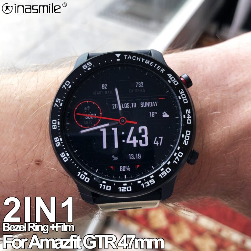 Stainless Steel Watch Bezel Ring For Huami Amazfit GTR 42mm Outer Edge Dial Scale Speed Tachymeter For GTR 47 Watch Case cover