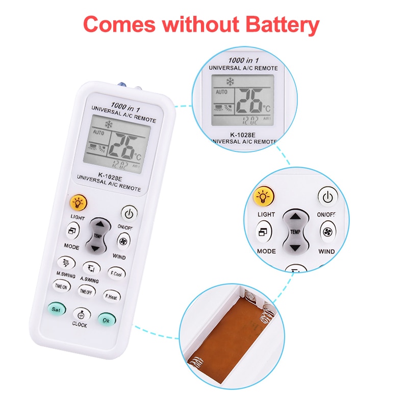 Big LCD Display Remote for Air Condition Low Power K-1028E Air Condition Remote LCD A/C Remote Control Controller