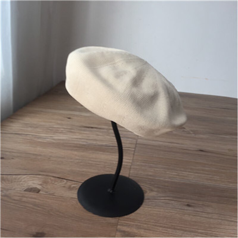 Baretti ranskalainen taiteilija villa talvinaiset ja -tyttö konepelti vintage maalari tasainen yksivärinen kasetti nainen talvi lämmin lippalakki: Beige