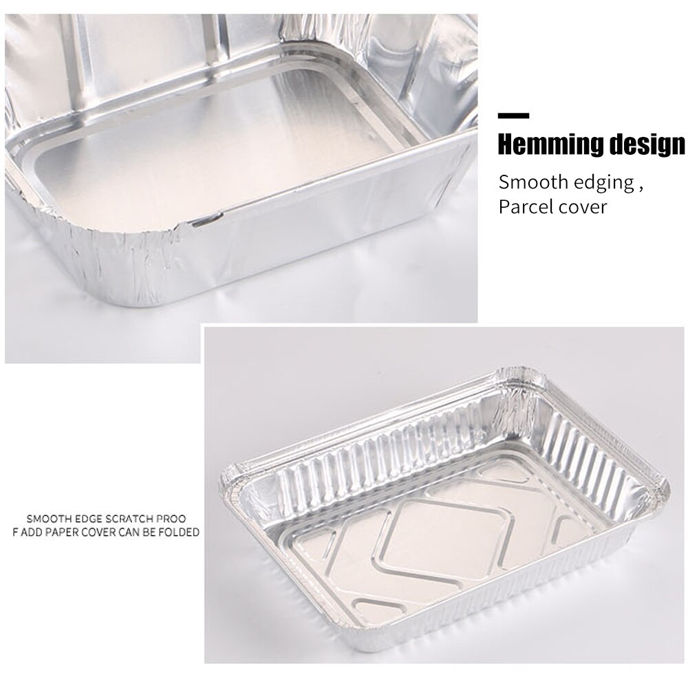 Barbecue Tin Carton Thickened Large Capacity Packing Box Disposable Meal Box Food Dessert Tin Carton Without Lids