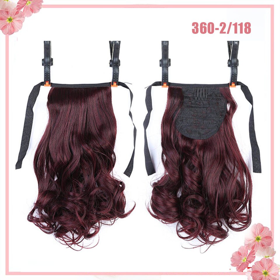 AOOSOO 12inch Bruin Zwart Haar Extensions Hittebestendige Synthetische Hair Extensions Paardenstaart Hair Extensions Koord Paardenstaart: 2-118