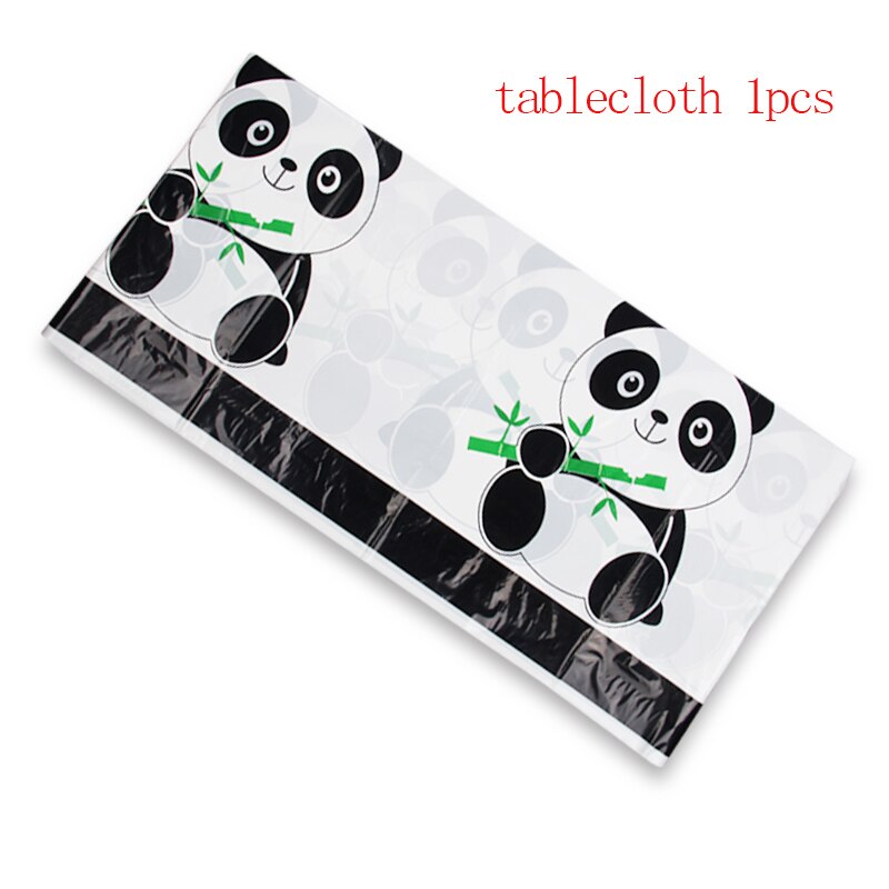 10 pièces/ensemble Panda thème fête papier bannières drapeau bébé douche enfants joyeux anniversaire fête décor papier fanion vaisselle jetable: tablecloth X 1pcs