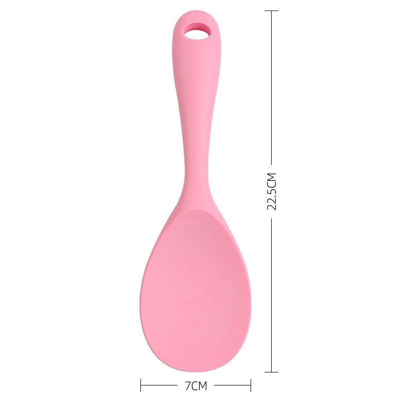 Silicone Rice Spoon Non Stick Paddle Heat Resistant Comfortable Grip Spoons for Rice Mashed Potato Kitchen Tool Kitchenware: Pink