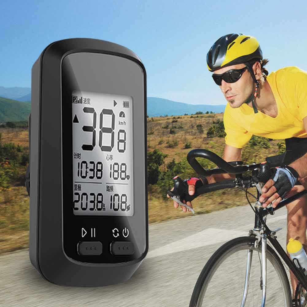 Tracker Road Bicycle Bike Speedometer Stopwatch Digital Backlight Wireless Cycling Computer GPS LCD Display Waterproof IPX7