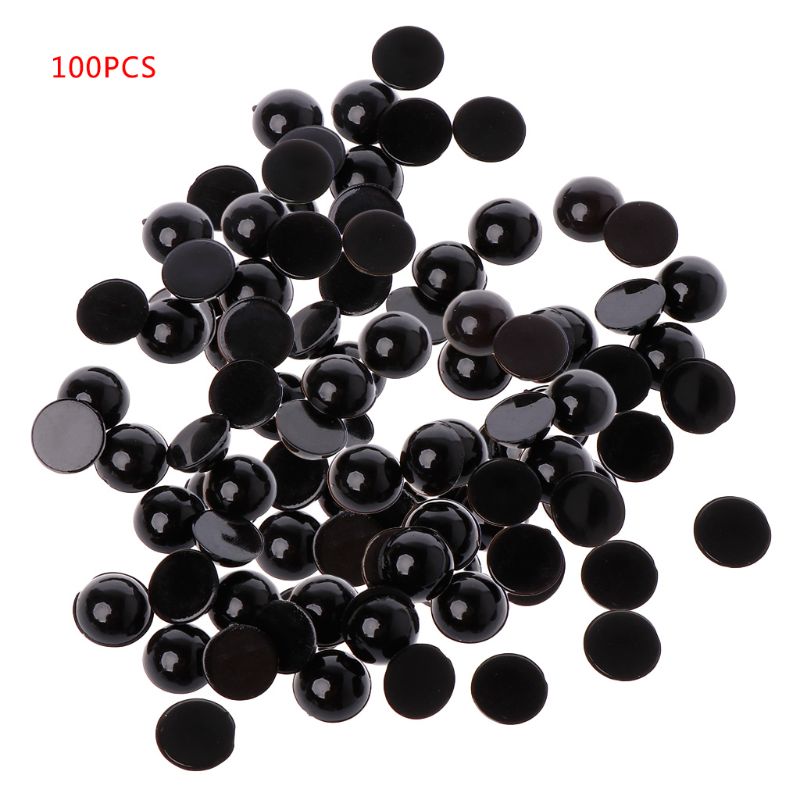 Ojos de seguridad de plástico negro para niños, muñecos de oso, marionetas de animales, manualidades, Juguetes DIY, 6-18mm, 100 Uds.