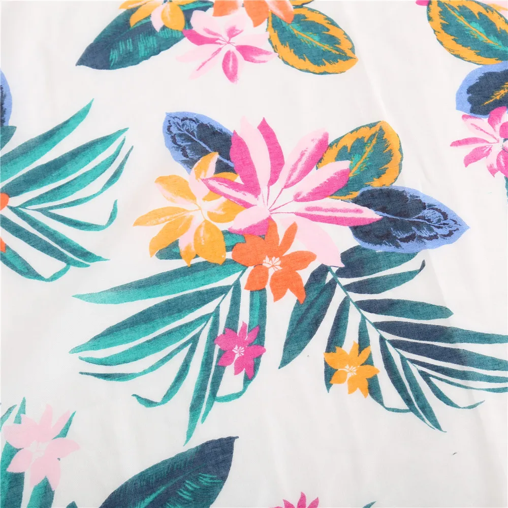 Golexury été foulards de plage Viscose châle imprimé Tropical robe de plage haut feuille verte écharpe pour femmes dames pas cher Hijab écharpe