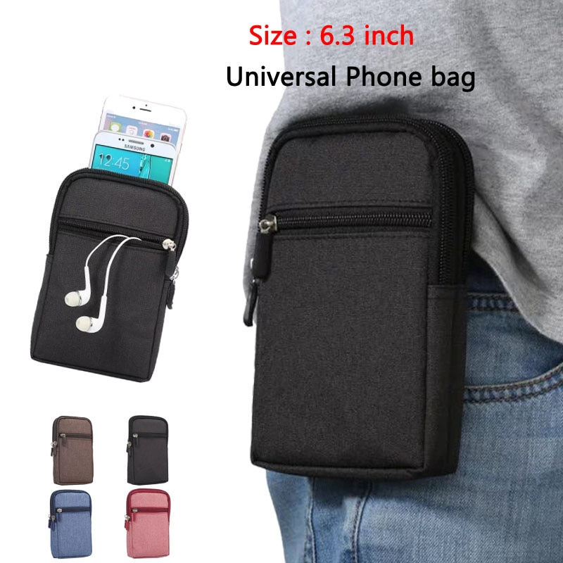 Cowboy Doek Phone Pouch Belt Clip Tas voor Samsung A5/A8/J5 /J7/J3 Case met Pen Houder Heuptas Outdoor Sport Telefoon Cover