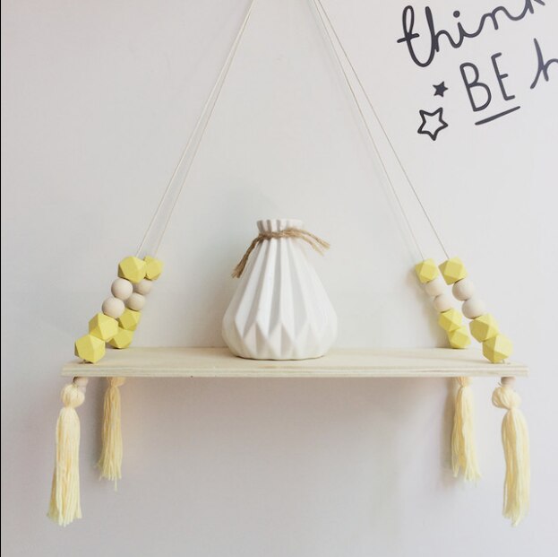 Nordic Nursery Wooden Hanging Storage Rack For Kids Room Decor Need Assemble Kids Room Decor Baby Stickers Wooden Board: 4