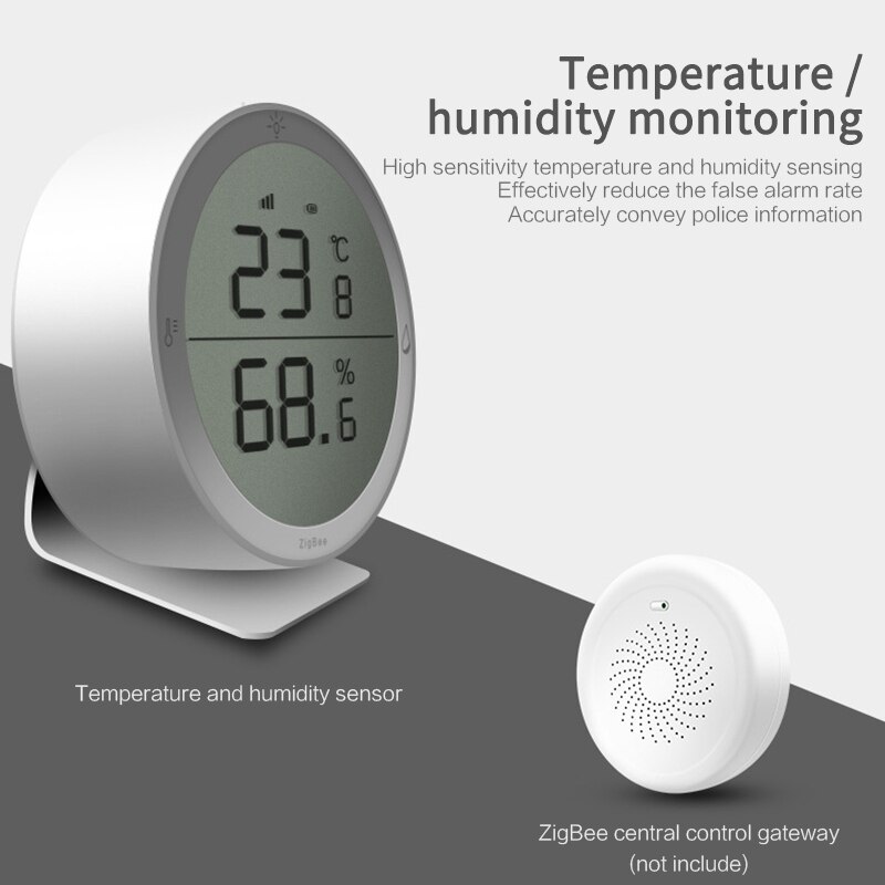 Tuya ZigBee3.0 Temperature And Humidity Sensor Smart Home With Gateway Battery Powered Zigbee Sensor With LCD Screen Display